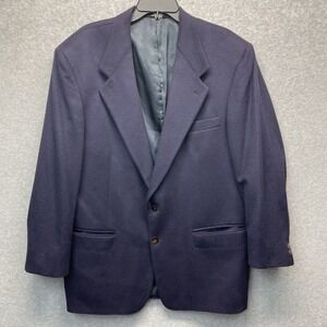 Thos. David Cashmere Sport Coat Men 48 Navy Blue Suit Jacket Blazer Notch Collar